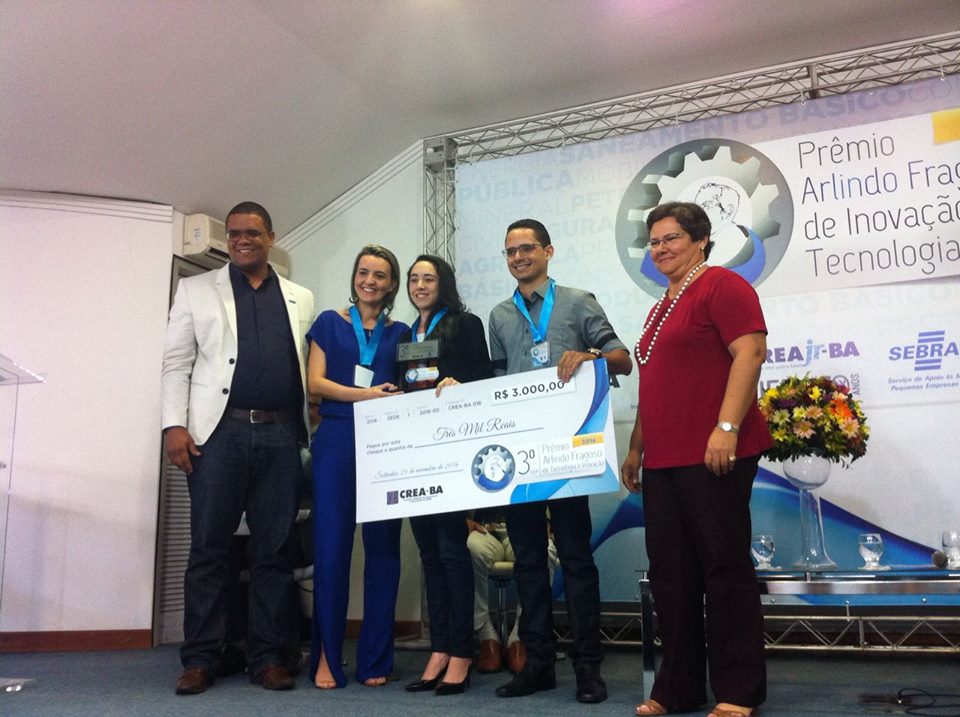 Premiação do 3º lugar na segunda edição do Prêmio Arlindo Fragoso de Tecnologia e Inovação.