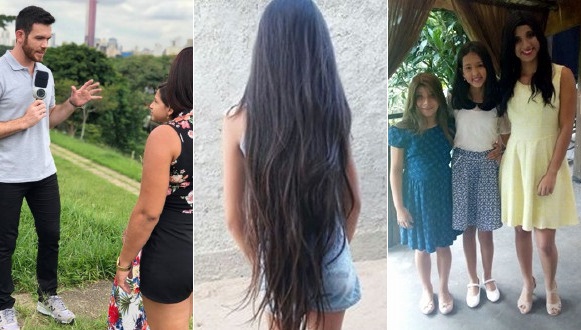 Pauloafonsina de 12 anos doa cabelo para crianças com câncer em homenagem a avó; história foi parar no Domingo Show