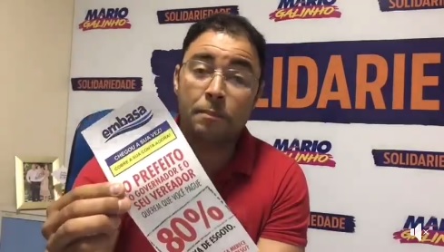 Vídeo de Galinho sobre os 80% da taxa de esgoto: “Absurdamente alta com o apoio da prefeitura”