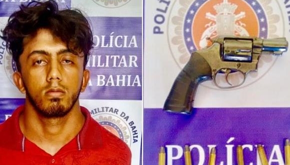 PM prende suspeito de cometer assaltos na BA 210 com arma de fogo em Rodelas (BA)