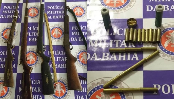 Armas usadas em caça predatória são apreendidas na zona rural de Paulo Afonso