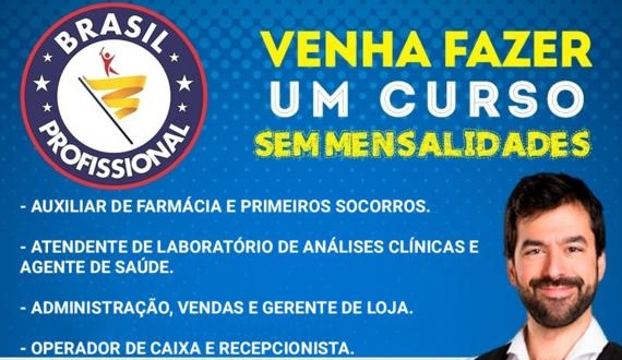 Restam 20 vagas! Cursos de Auxiliar de Farmácia, Agente de Saúde , Vendas/Gerente de Loja e Recepcionista