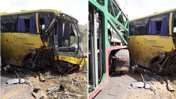 Tentativa de ultrapassagem do ônibus da Itapemirim causou colisão que deixou vários feridos, diz caminhoneiro