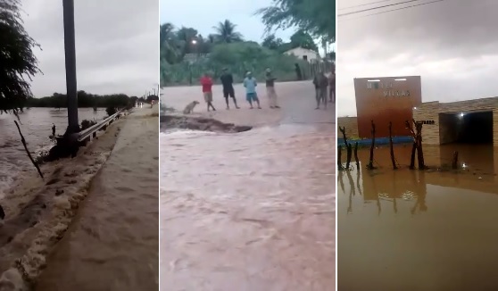 Vídeos: chuvas invadem casas, alagam estradas, bairros e área rural de Paulo Afonso; Seriema ilhado