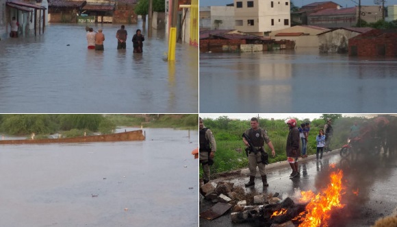 Chuva provoca alagamentos em diversos pontos de Paulo Afonso e moradores fazem protesto