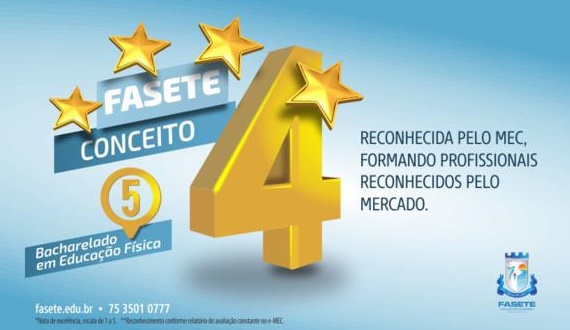 CONQUISTAS: Fasete recebe nota 4 do MEC e curso de Educação Física recebe nota 5
