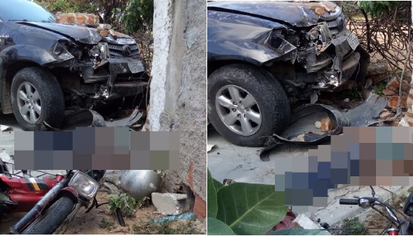Acidente envolvendo carro e moto deixa um homem morto em Paulo Afonso; veja fotos