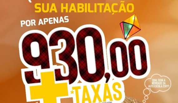 Preço danado de bom na Auto Escola 2001! Sua Habilitação (A e B) por apenas R$ 930 (+taxas)