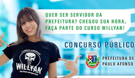 Quer ser servidor da prefeitura? Chegou sua hora, faça parte do Curso Willyan! (MATRÍCULAS ABERTAS)