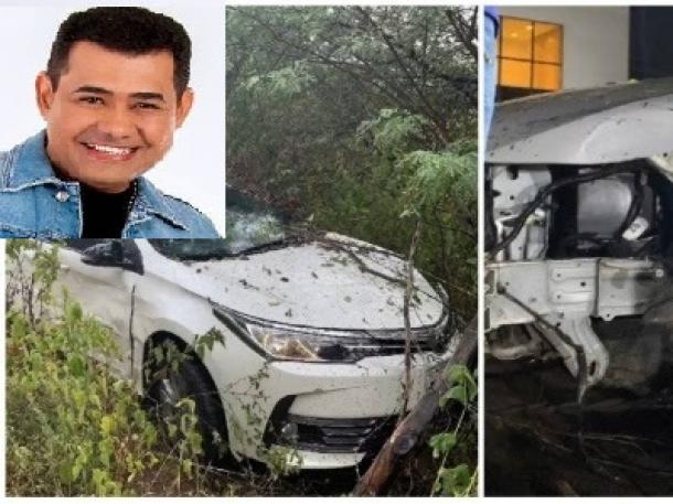 Cantor Batista Lima, ex-Limão com Mel, e esposa sofrem acidente de carro em Sertânia
