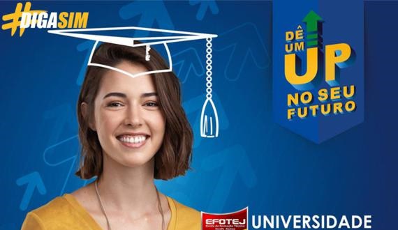Vestibular gratuito EFOTEJ/Universidade Brasil: Fisioterapia, Nutrição, Farmácia e Engenharia (Semipresenciais e EaD)