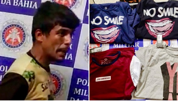 Jovem de 25 anos é preso com facas após roubar 4 camisetas em loja de Paulo Afonso