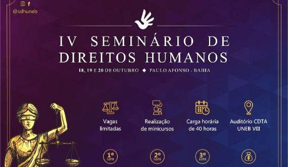 Em outubro: IV Seminário de Direitos Humanos da UNEB em Paulo Afonso