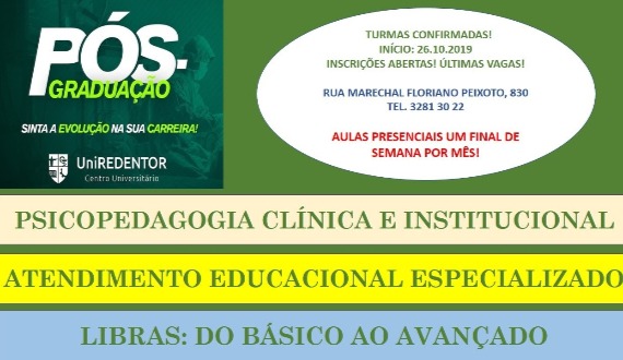 Pós-graduação presencial em Paulo Afonso é com a UniRedentor! Veja opções de cursos!