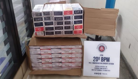 Cigarros contrabandeados do Paraguai são apreendidos pela PM em Paulo Afonso