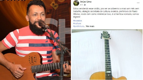 Sem recursos, cantor Jorjão Lima coloca violão à venda: “Ver se sobrevivo mais um mês” (SAIBA COMO AJUDAR)