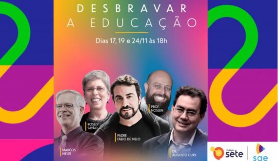 SAE Digital promove evento com Augusto Cury, Pe. Fábio de Melo e outros convidados de renome nacional