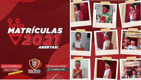 EFOKIDS: Quem se matriculou já pegou o kit matrícula 2021. Venha garantir o do seu filho também!