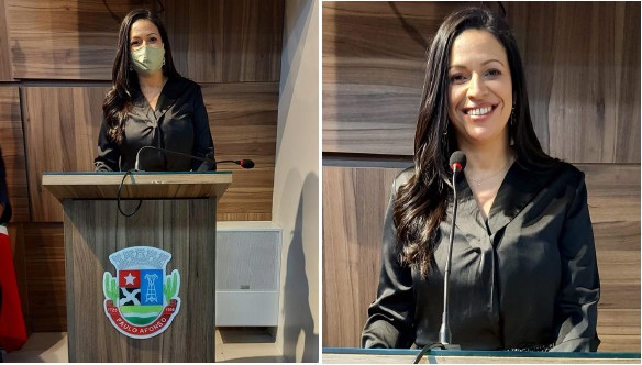 “Eu aprendi a ser uma mulher forte”, diz vereadora Evinha Oliveira em seu primeiro discurso na Câmara