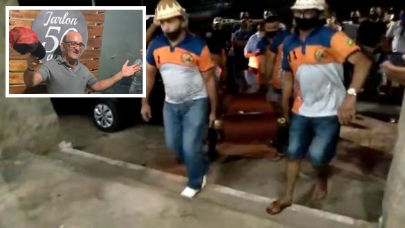 Emoção e homenagens marcam chegada do caixão com corpo de Jarlon a Paulo Afonso; veja vídeo
