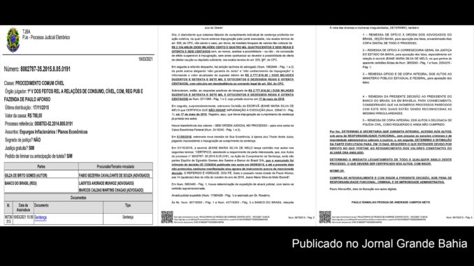 Dois magistrados presidem 10 sindicâncias na Comarca de Paulo Afonso que indicam ocorrência de fraudes de cerca de R$ 120 milhões contra o Banco do Brasil, diz jornal