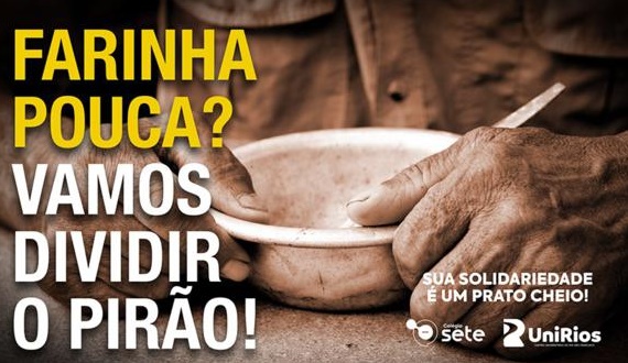 Colégio Sete/UniRios: contra a fome campanha arrecada alimentos para ajudar famílias