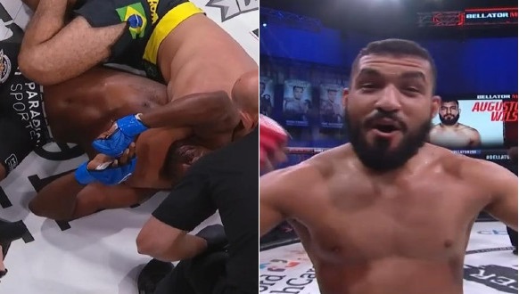 Pauloafonsino “Gugu” dá show nos EUA e vence com finalização ex-lutador do UFC no Bellator 255