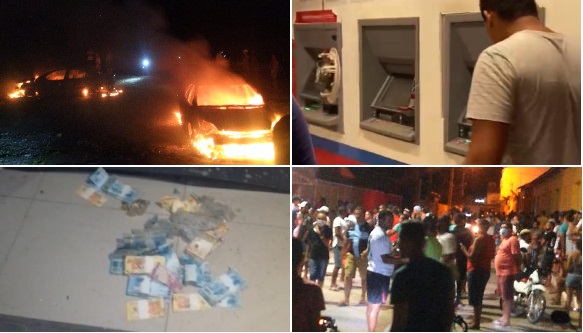 Criminosos explodem agência do Bradesco de Abaré-BA, servidores são feitos reféns e carros são incendiados durante fuga