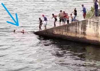 Garoto pula de ponte, não consegue nadar e é salvo por populares em Paulo Afonso (Vídeo)