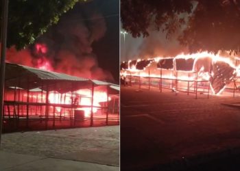 Paulo Afonso: Incêndio destrói parte das bancas da feira livre do BTN