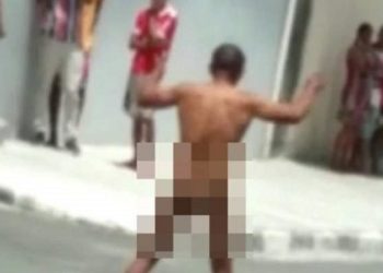 Em aparente surto, PM fica nu e efetua disparos em Feira de Santana