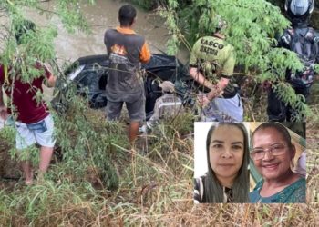 Mãe e filha morrem após carro colidir com Van e cair em Riacho na PE 218, em Bom Conselho
