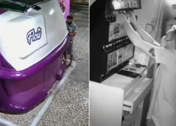 Câmeras flagram homem arrombando quiosque de açaí no centro de Paulo Afonso (ASSISTA)