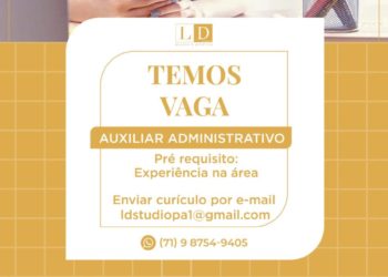 Vaga de emprego em Paulo Afonso para Auxiliar Administrativo