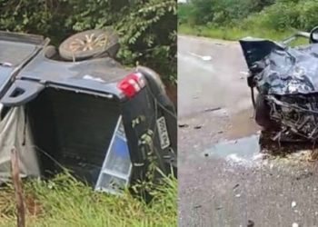 Acidente grave entre dois carros deixa seis pessoas mortas e uma ferida na PE 585, em Exu