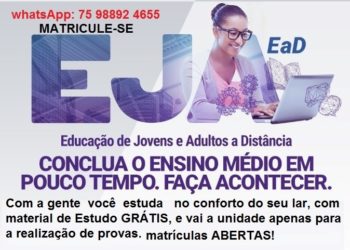 Ainda não tem Ensino Médio? Matricule-se hoje mesmo no ‘Cursos Ensino Médio EJA-EAD’ (RECONHECIDO)