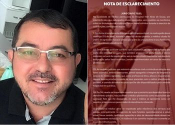Médico João Couto publica nota de esclarecimento sobre atos de violência no Hospital Nair Alves de Souza