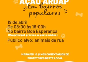 Ação Ardap nos bairros: dia 19 de abril haverá cadastro de castração no Boa Esperança