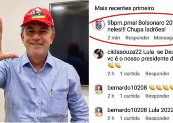 Deputado do PT denuncia comentário do Instagram oficial do Batalhão da PM de Delmiro Gouveia (AL): “Chupa ladrões!”