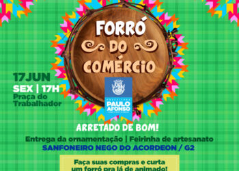 Parceria entre Prefeitura e comércio realiza programação junina nesta sexta-feira (17), na Praça do Trabalhador