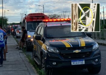 Paulo Afonso – Para escapar da polícia, suspeito escala ponte metálica, pula no rio, mas é preso pela PM