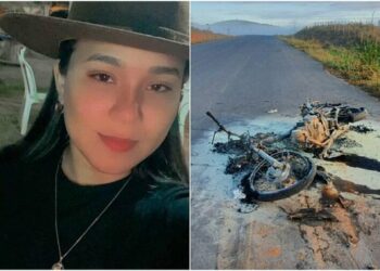 Mulher morre e tem moto carbonizada após batida em rodovia na Bahia