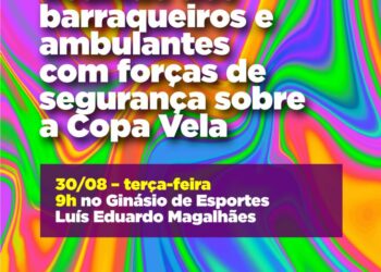 Reunião entre barraqueiros e ambulantes com forças de segurança sobre a Copa Vela