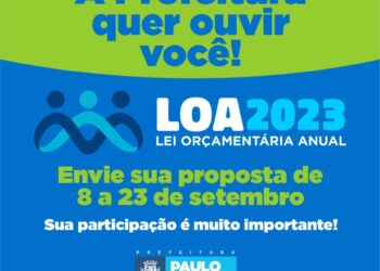 Paulo Afonso: População tem de 8 a 23 de setembro para envio de propostas para a LOA 2023