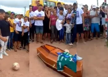 Jovem morto em acidente é homenageado com “último gol” por amigos do “baba” no interior da Bahia