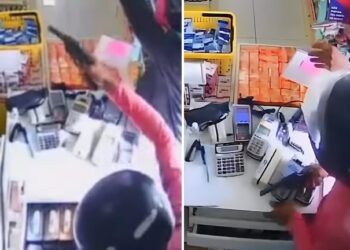 Câmeras de segurança flagram criminosos assaltando estabelecimento comercial no BTN (Vídeo)