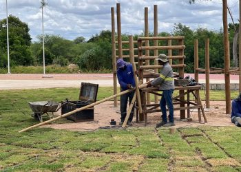 Com áreas livres e playground com 12 brinquedos, obra do Parque Aracaju segue avançando