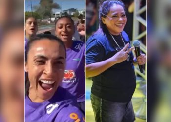 Lideradas por Marta, jogadoras da Seleção Brasileira dançam sofrência de Raquel dos Teclados e mandam recado para cantora (VÍDEO)