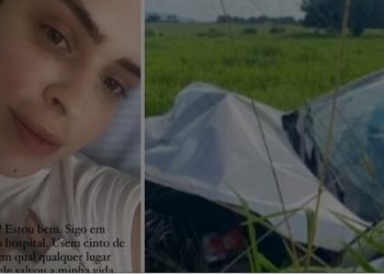 Modelo grava vídeo após acidente de carro em AL: ‘Cinto de segurança salvou minha vida’