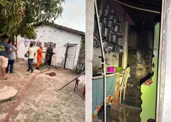 Sala e quartos de residência são consumidos por chamas durante incêndio em Paulo Afonso